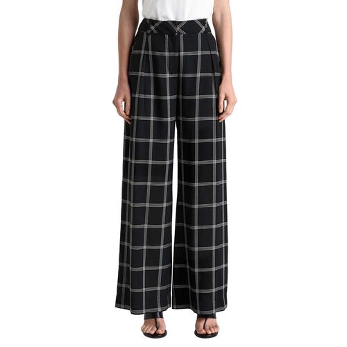 Cue Recycled Check Wide Leg Pant